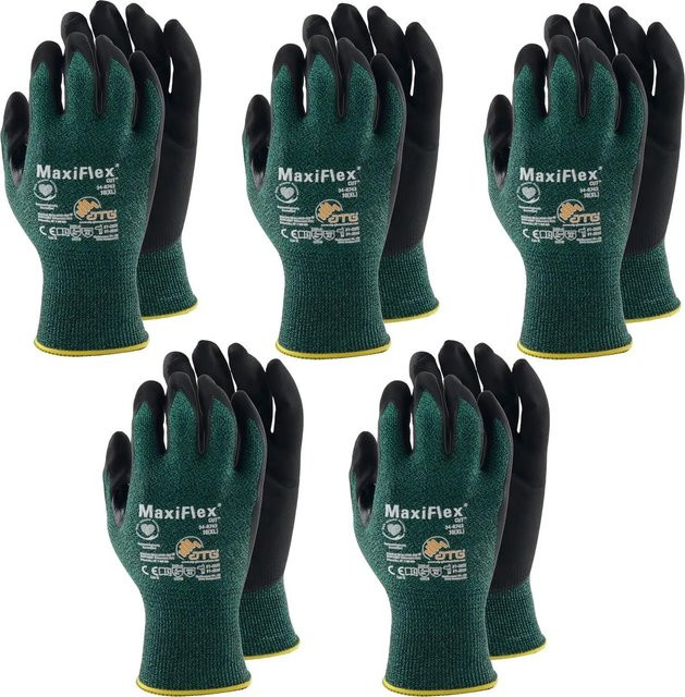 vasalat ATG Maxiflex Schnittschutzhandschuhe mit Nitrilbeschichtung in Grün und Schwarz, Größe 10 XL, EN 388 - Bild 1