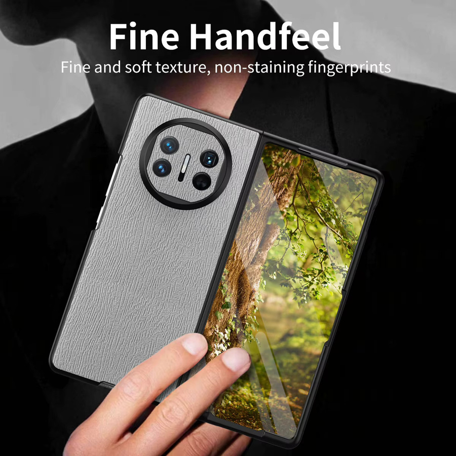 Luxuriöse PU-Leder-Handyhülle für Huawei Mate X3, Mate X5 und Mate X2 mit Linsenschutz und stoßfester Silikon-Rückseite in Schwarz oder Grau - Bild 5