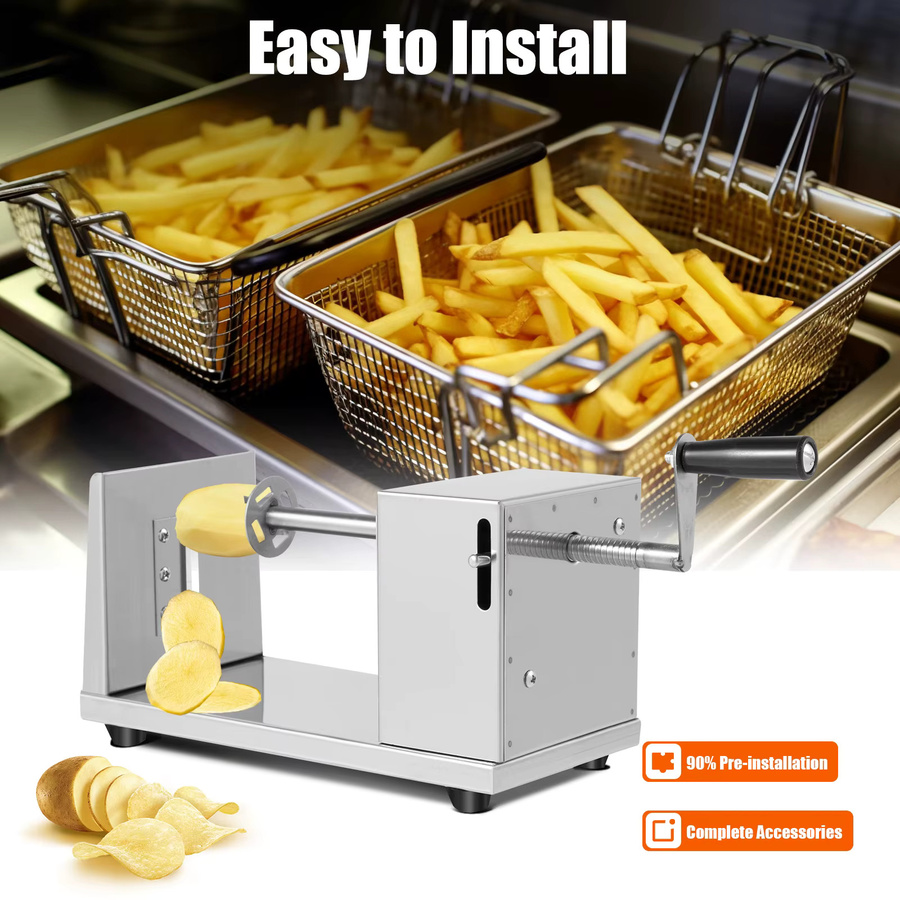 Bymaocar Manuelle Pommes-Frites-Maschine aus Edelstahl in Silber mit rutschfester Basis - Bild 5