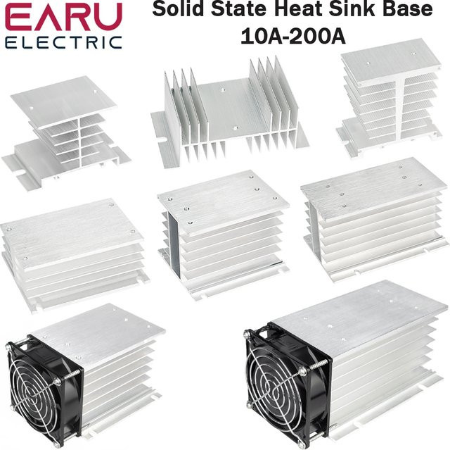 EARU Halbleiterrelaismodul mit Aluminium-Kühlkörper für Einphasen- und Dreiphasen-Anwendungen, Farbe: Silber - Bild 1