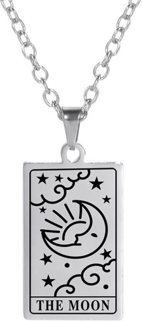 Halskette Edelstahl, vergoldet, Tarotkarten, Herz Anhänger, Unisex - Bild 1