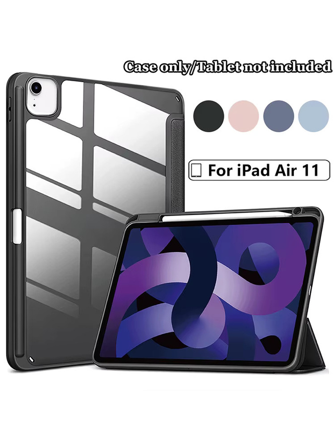 Chenxiaotong Klare Acrylhülle für iPad Air 4/5/6/7 und iPad Pro 11 Zoll 1./2./3./4. Generation mit Stiftschlitz und automatischer Sleep/Wake-Funktion in Transparent oder Schwarz - Bild 3
