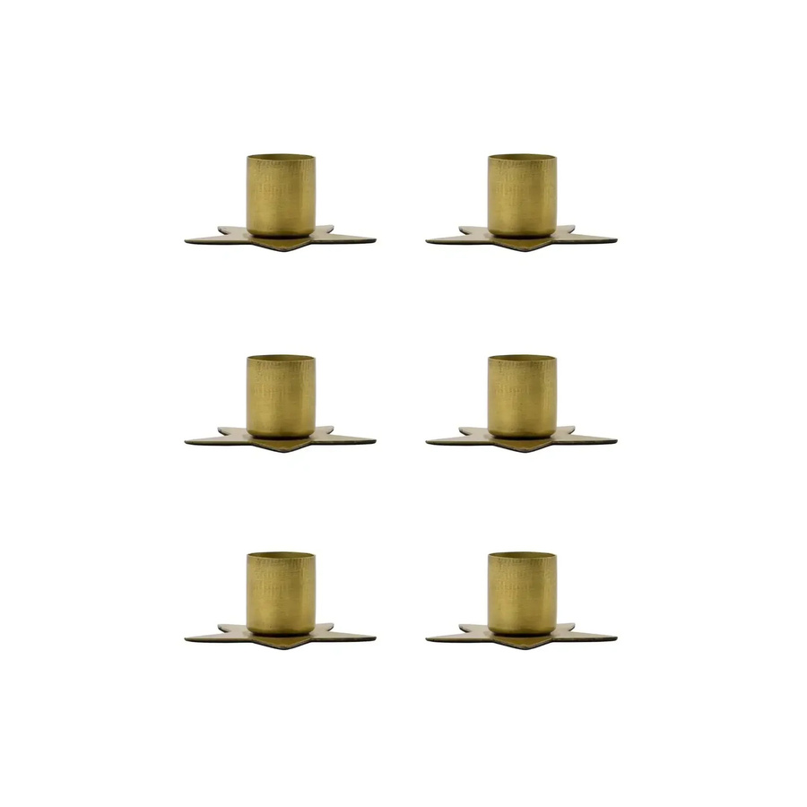 House Doctor Kerzenhalter Stage Set aus Metall in Antik Kupfer und Gold für Tealights, 6 Stück - Bild 1