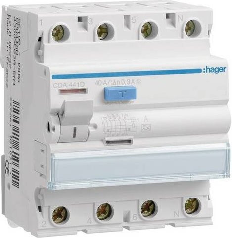 Hager CDA441D FI-Schutzschalter A 4polig 40A 0.03A 110V - Bild 1