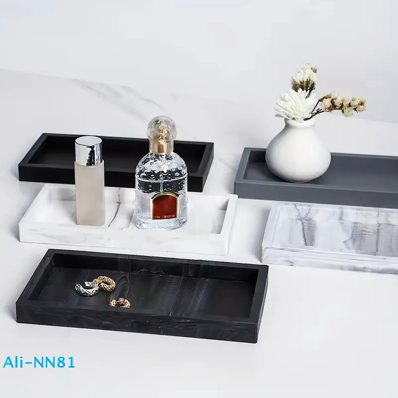 Silikon-Aromatherapie-Tablett in Schwarz mit Marmor-Optik als Aufbewahrungsbox für dein Badezimmer - Bild 3