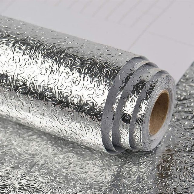 Selbstklebende Aluminiumfolie von Kontakt Chemie in Silber, wasserdichte und ölbeständige Kontaktpapier-Rolle für Küche und Schränke - Bild 1