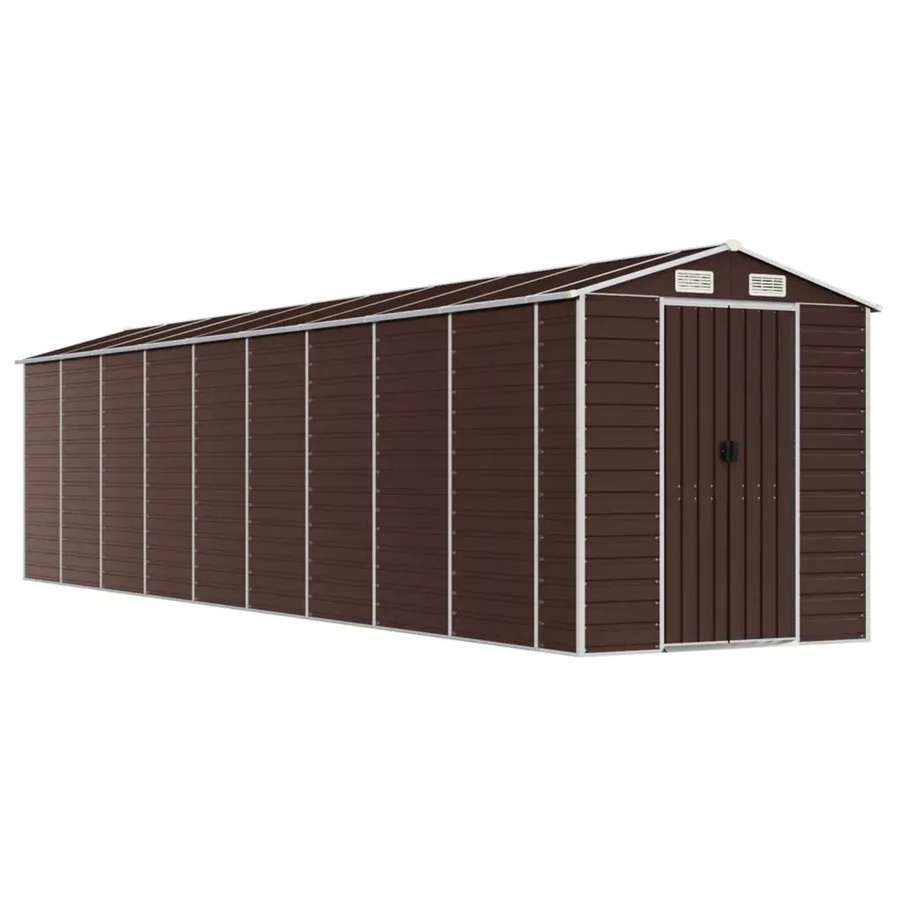 vidaXL Gerätehaus aus verzinktem Stahl in Braun B: 191 cm, T: 810 cm, H: 198 cm - Bild 2