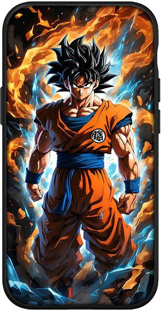 Handyhülle Dragon Ball Goku Cartoon Design für iPhone, Samsung Galaxy, Xiaomi Redmi und andere Modelle, Schwarz-Orange, Bandai - Bild 1