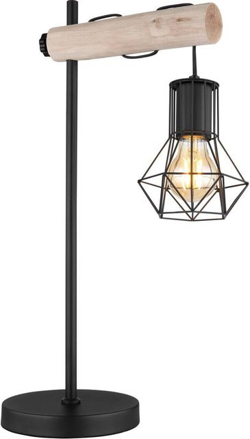 Globo Tischleuchte Schwarz Matt aus Metall mit E27 Fassung, B/T/H: 18 x 33 x 55 cm - Bild 1