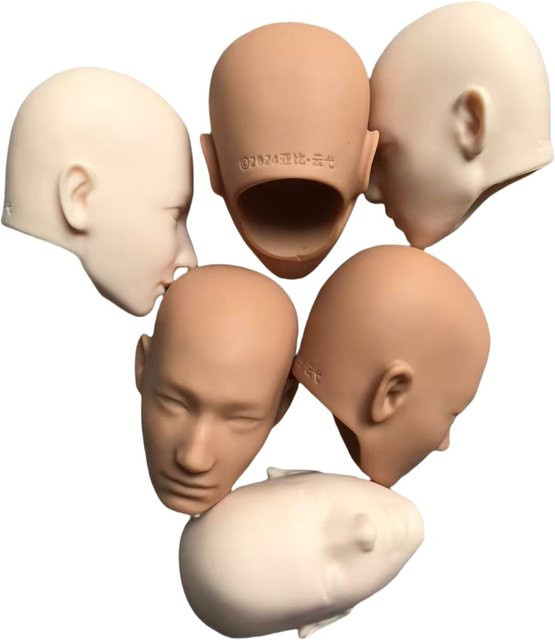 YUNYI Männliche Puppe Glatze Köpfe, 1/6, Puppe Zubehör, Weiß, Beige, Braun - Bild 1