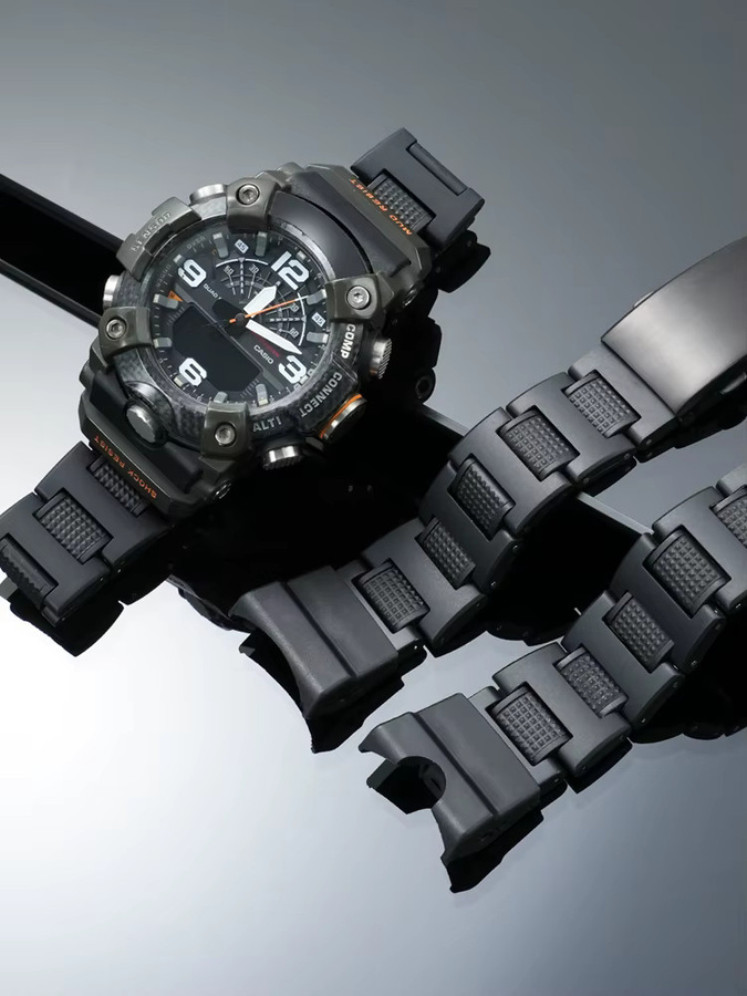 Casio Uhrenarmband, Kunststoff, Edelstahl, Schwarz, Unisex - Bild 7