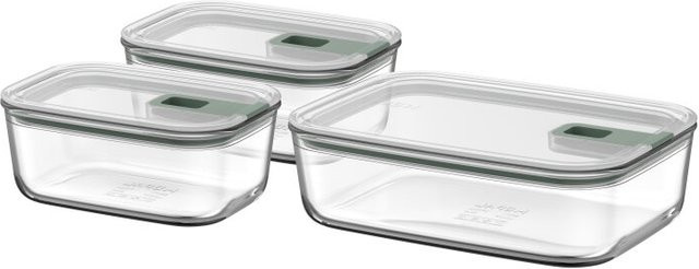 Mepal EasyClip Set Glas-Frischhaltedosen 3-teilig, Farbe Nordic Sage, Inhalt: 2x 700 ml und 1x 1500 ml - Bild 1