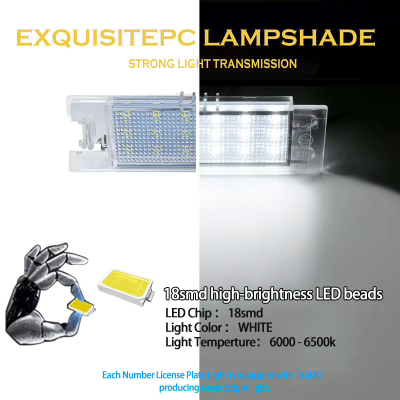 2er-Set Canbus LED Kennzeichenleuchten in Weiß für Fiat Bravo, Grande Punto, 500L, Doblo, Croma und Marea - Bild 4