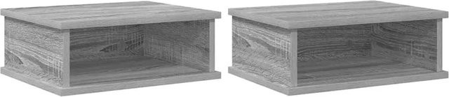 Set aus 2 vidaXL Nachttischen in Grau Sonoma aus Holzwerkstoff, B/T/H: 40 x 31 x 15 cm - Bild 1