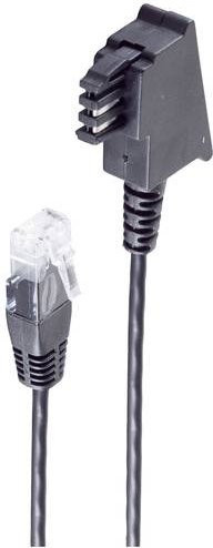 Shiverpeaks DSL Anschlusskabel mit TAE-F-Stecker und RJ45-Stecker, 10m, Schwarz - Bild 1