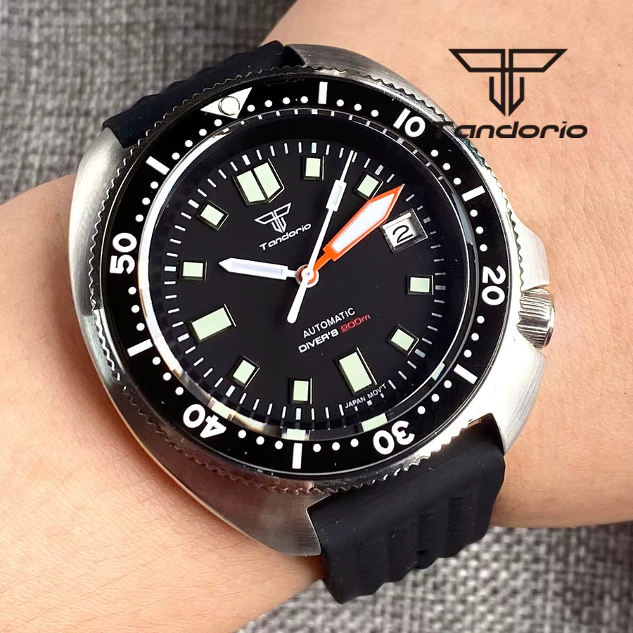 Tandorio Automatik-Taucheruhr, Edelstahl, 44 mm, Herren, Saphirglas - Bild 2