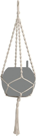 Lechuza Makramee Hängeampel Boho aus Baumwolle in Beige und Schwarz, Breite: 22 cm, Tiefe: 14 cm, Höhe: 90 cm