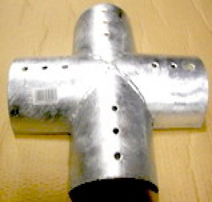 Holzpalisaden Rundholzverbinder 4-Weg für Palisaden mit Durchmesser 10 cm - Bild 1