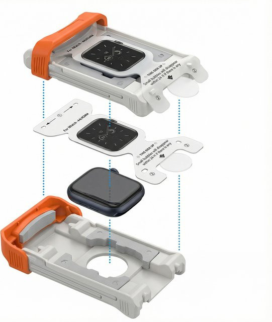 CHIICSMART Displayschutzfolie für Apple Watch, mit PC-Fixierwerkzeug - Bild 1