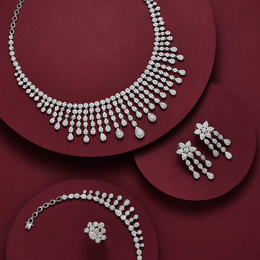 ATTAGEMS Schmuck-Set, Moissanit, 925 Silber, Damen - Bild 2