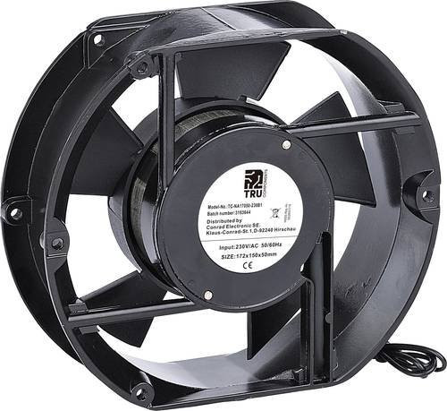 TRU COMPONENTS Axiallüfter TC-NA17050-230B1, Schwarz, 230 V/AC, 299 m³/h, B/H/T: 172 x 150 x 50 mm - Bild 1