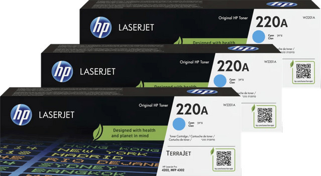 HP 220A LaserJet Toner Cyan im 3er-Pack für HP Color LaserJet Pro 4302 - Bild 1