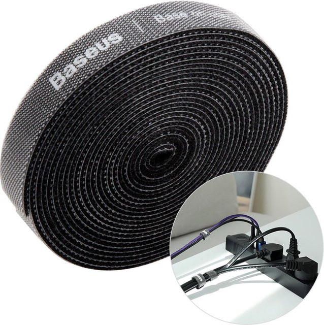 Baseus Circle Kabelorganisator mit Velcro, Schwarz, 3m, ACMGT-F01 - Bild 1