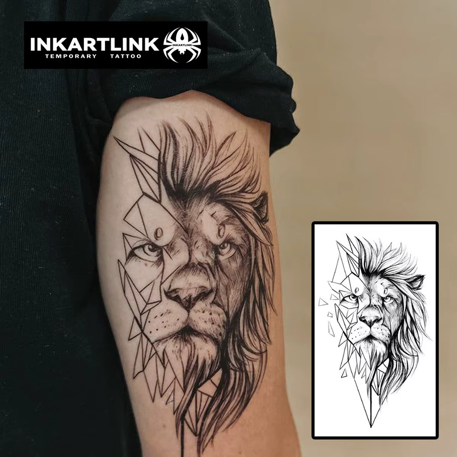 Temporäres Löwen-Tattoo, wasserfester semi-permanenter Aufkleber - Bild 2