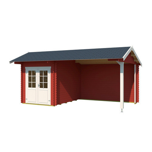 Lasita Gartenhaus Kenzo aus Fichtenholz mit Satteldach in Schwedenrot, B/H/T: 580 x 273,6 x 389,3 cm - Bild 3