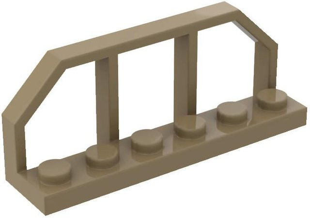 Yiran toy 6583 1x6 Leitplanke Bausteine, 10-teiliges Set, beige - Bild 1