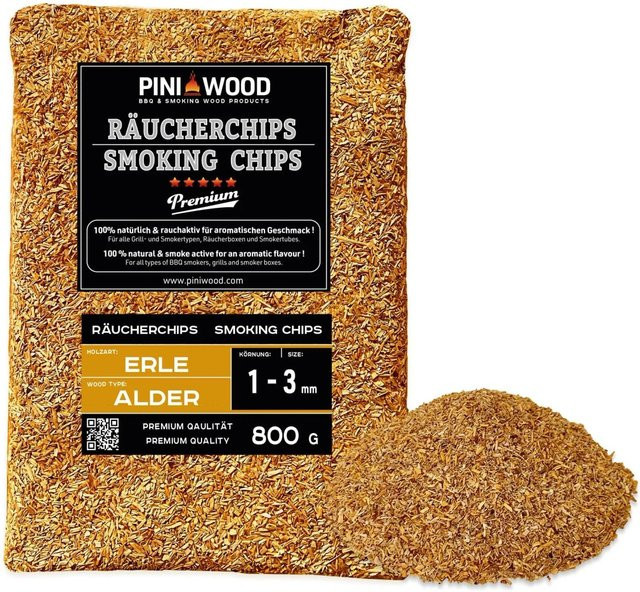PINI Räucherchips aus Erle ohne Rinde, 800 g - Bild 1