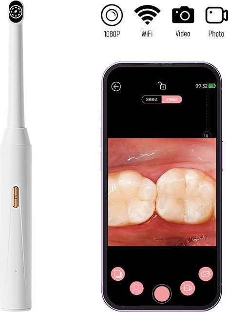 BUMBORN Visuelle WLAN-Mundkamera, 1080P, 8 LEDs, für iOS/Android - Bild 1