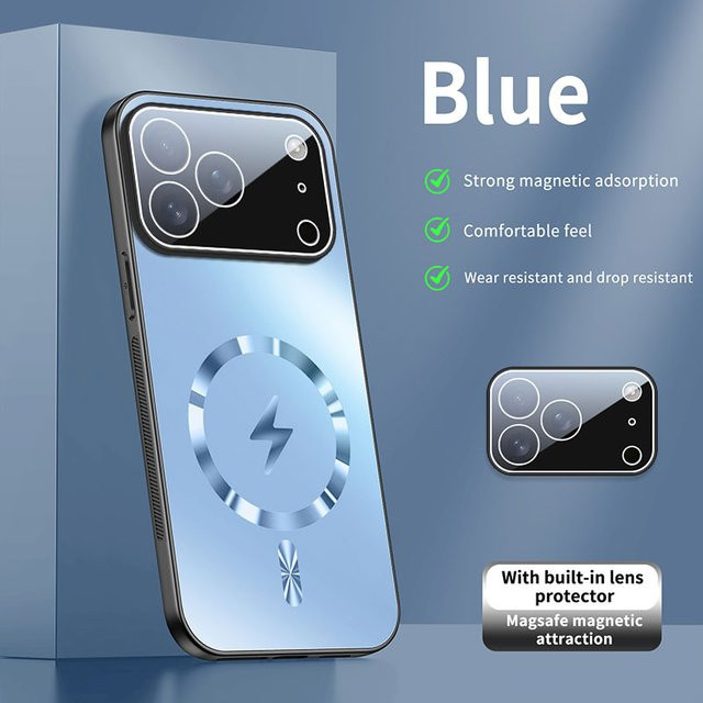 Luxus AG MagSafe Schutzhülle für iPhone 17 Pro Max, 15, 14 mit mattem Objektivglas und Anti-Drop Schutz in Weiß - Bild 1