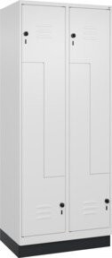 C+P Z-Spind Classic PLUS mit 4 Fächern und Sockel, Farbe Weiß, H x B x T: 195 x 80 x 50 cm - Bild 1