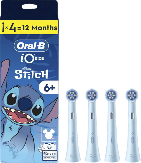 Oral-B iO Sanfte Reinigung Stitch Ersatzbürsten, Blau, 4 Stück - Bild 1