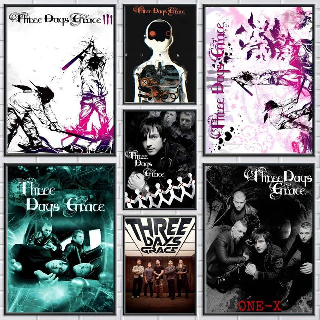 T-Three D-days Grace Poster Moderne Wandkunst als abstrakter Wandaufkleber in Schwarz und Mehrfarbig aus Papier - Bild 1