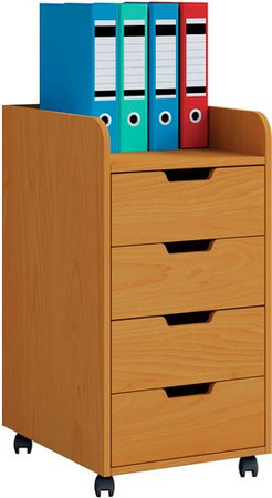 VCM Rollcontainer Konal Maxi in Buche mit Schubladen, B/T/H: 40 x 50 x 74 cm