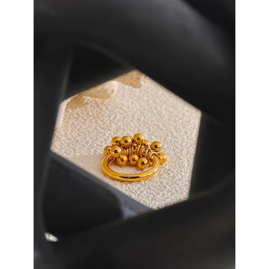 Yhpup Ring Edelstahl, Gold, Perlen, Unisex - Bild 5