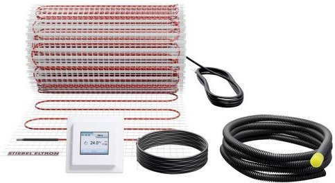 Stiebel Eltron Heizmatte FTM 200/3 Set Plus elektrische Fußbodenheizung in Weiß, selbstklebend und zuschneidbar mit Thermostat - Bild 1