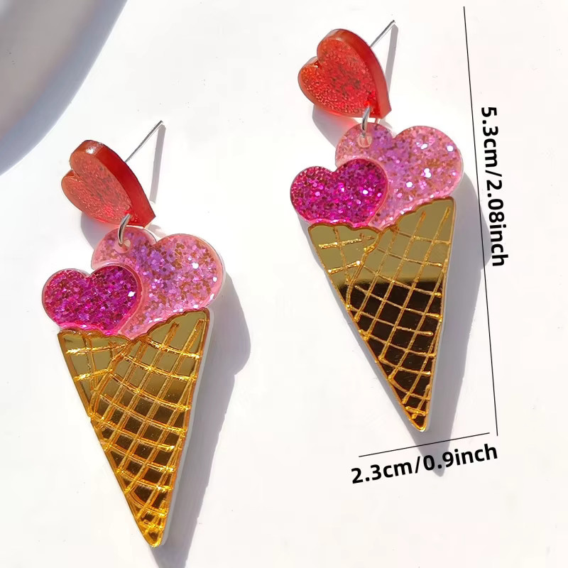 KUGUYS Ohrringe, Acryl, Eiswaffel, Damen - Bild 4