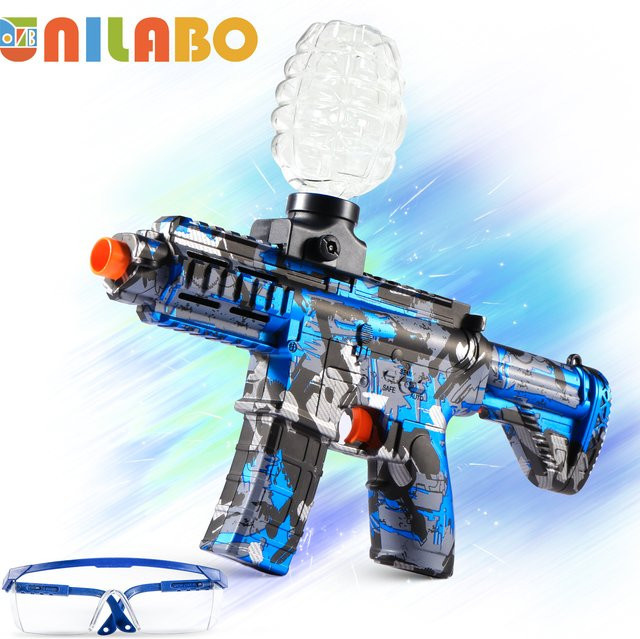 unilabo M416 Elektrische Ballblaster-Spielzeugpistole, Metallic-Finish, wiederaufladbar - Bild 1