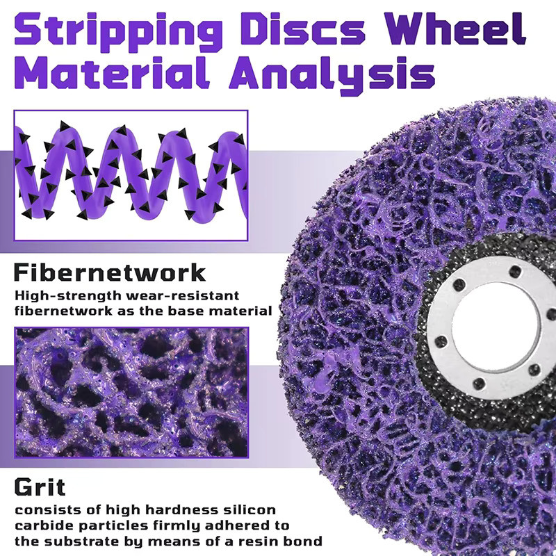 TQLQ Schleifscheibe Flap Disc Korallen Disc zum Entfernen von Rost und Reinigung für Winkelschleifer, Farbe: Lila, Durchmesser: 75 mm - Bild 4