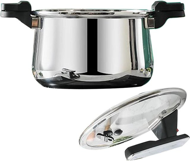 Multifunktionaler Aimo Mikro-Schnellkochtopf aus 3-lagigem Edelstahl in Grau, Durchmesser: 26 cm - Bild 1