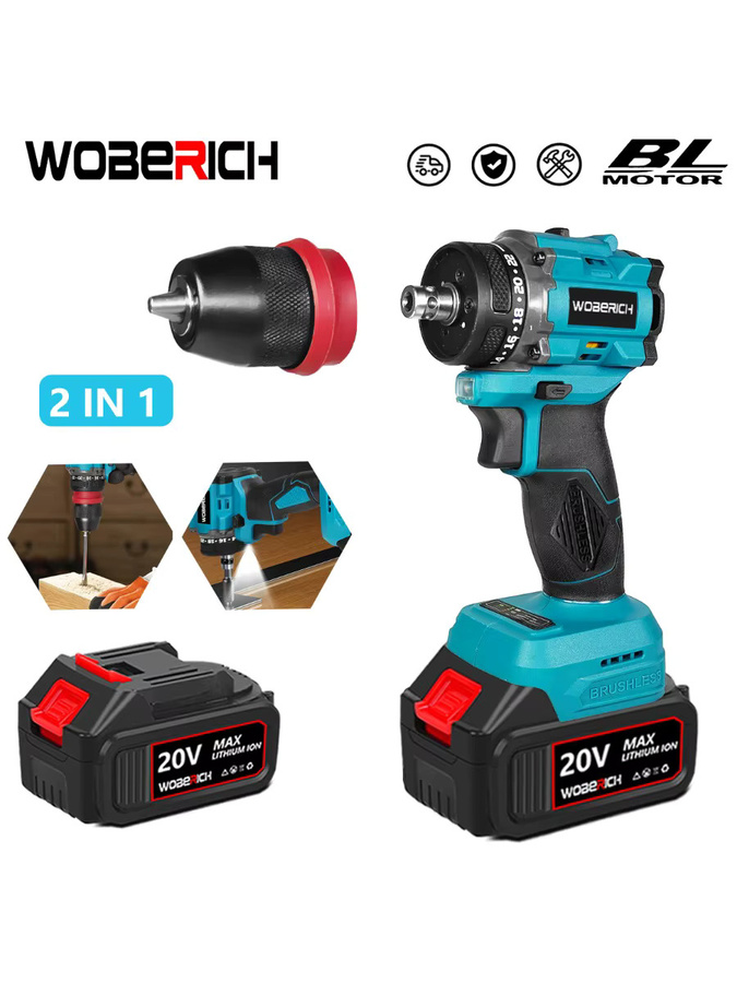 2 in 1 Akku-Bohrmaschine und Akkuschrauber von Makita mit 10 mm Spannfutter, bürstenlos, blau, kompatibel mit Makita LXT 18 V Akkus - Bild 7