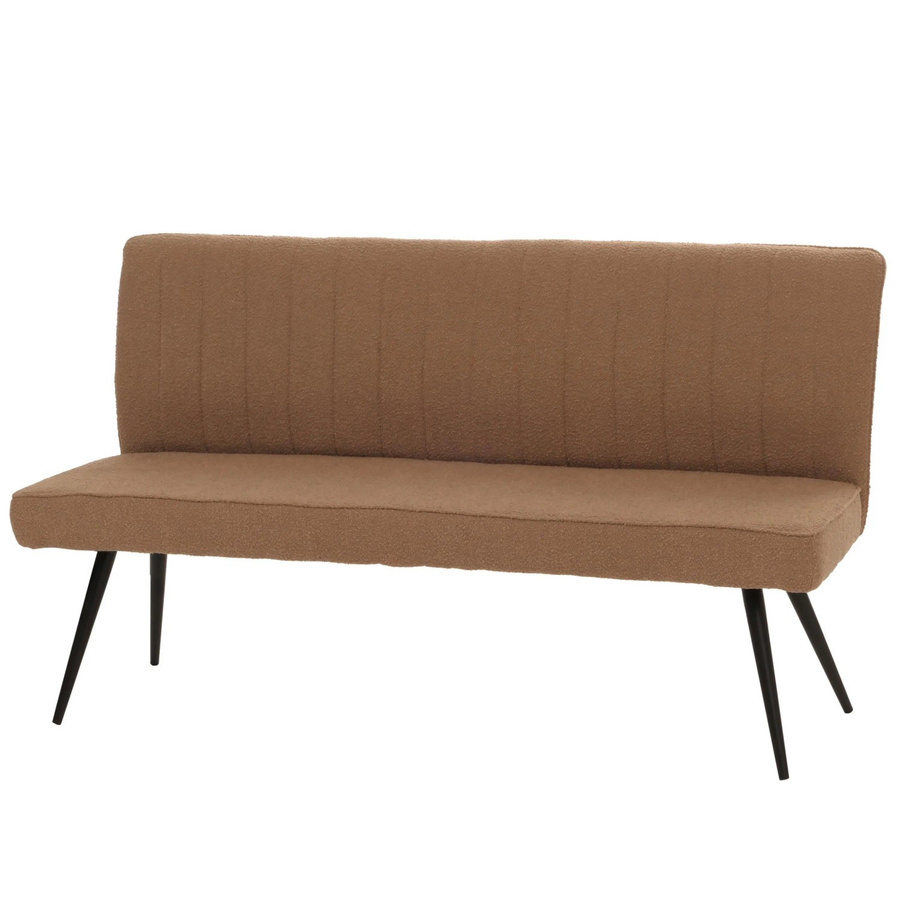 BERLINLODGE Sitzbank Modern in Braun mit Bouclé-Stoff und Metallgestell, B/T/H: 160 x 90 x 60 cm - Bild 2