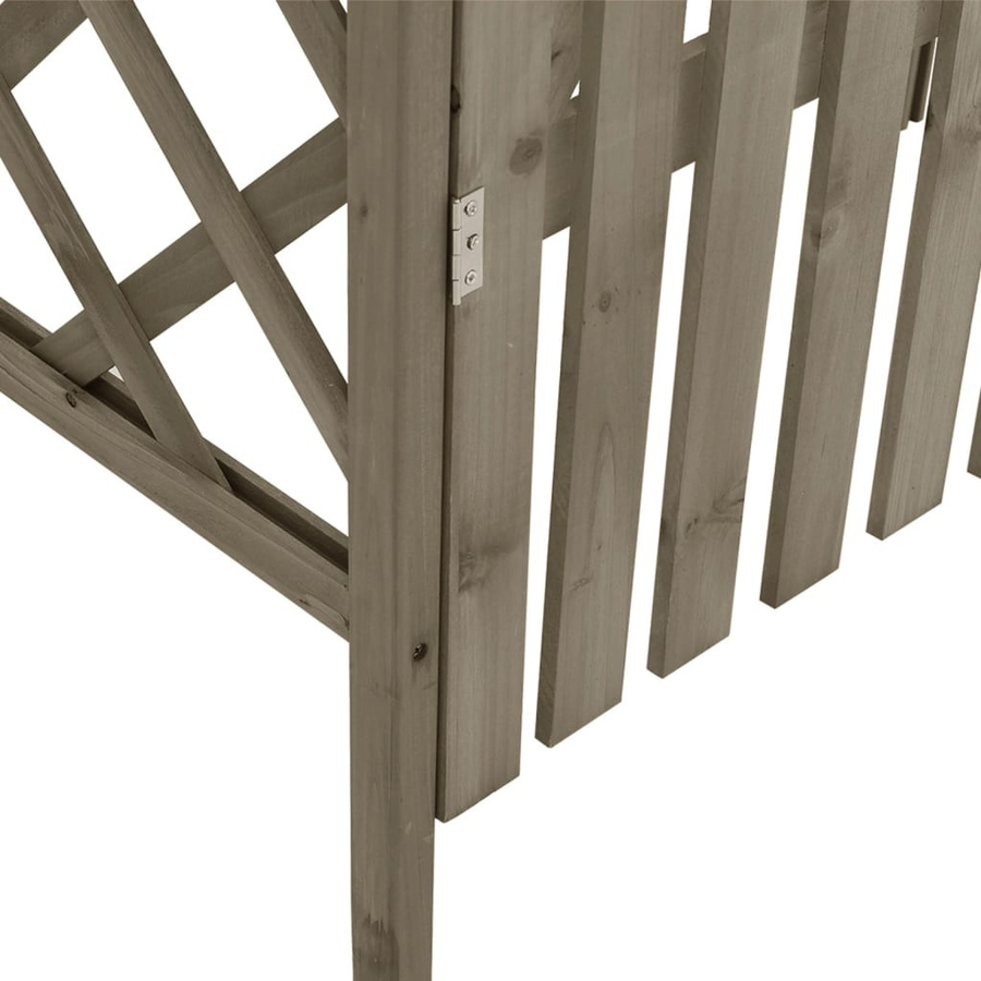 vidaXL Pergola mit Tor aus massivem Tannenholz in Grau, B/T/H: 116 x 40 x 204 cm - Bild 3