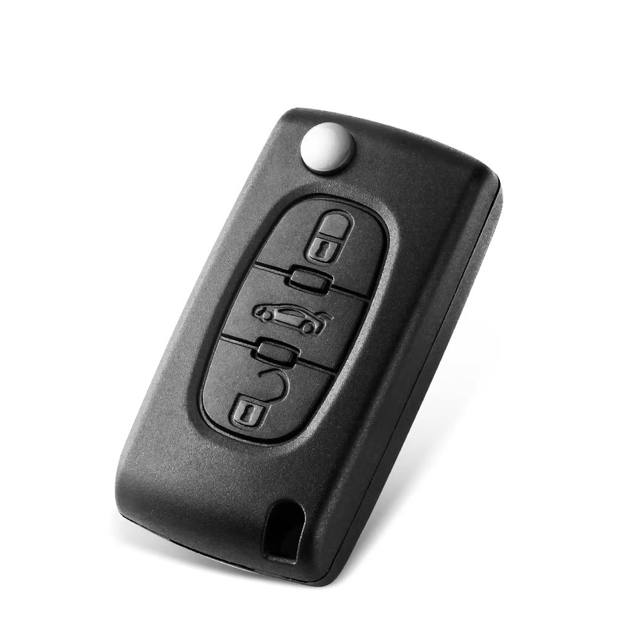 KEYYOU Ersatzgehäuse für Auto Schlüssel Fernbedienung für Peugeot und Citroen, Farbe: Schwarz, CE0523/36 - Bild 2