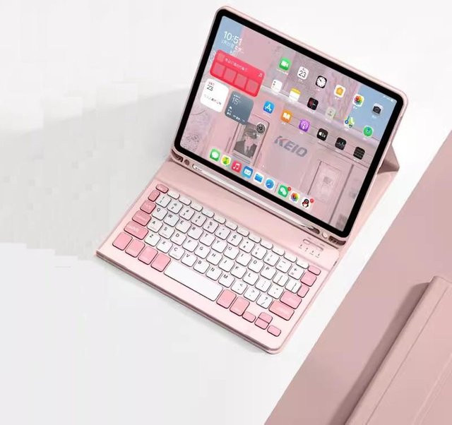 Samsung Schutzhülle mit abnehmbarer Tastatur für Galaxy Tab S10 Lite, S9, S8, S7, A8, A9, S10 FE in Pink - Bild 1