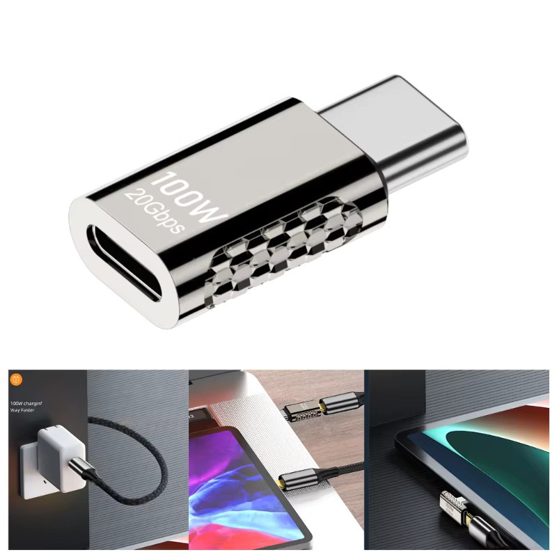 BSN USB-C Ladeadapter und Datenübertragungskonverter mit 90-Grad-Winkel, 100W und 20Gbps für Laptop, Handy und Tablets - Bild 2