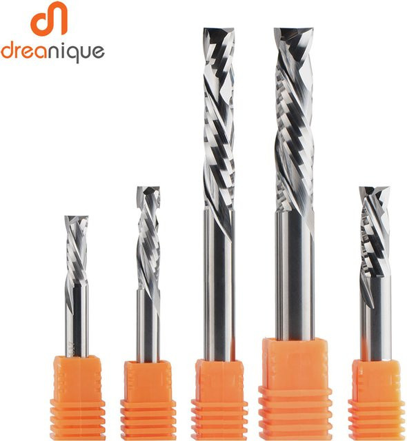 DREANIQUE Spirale Carbide Fräskopf für CNC Router mit zwei Schneidkanten in Silber - Bild 1